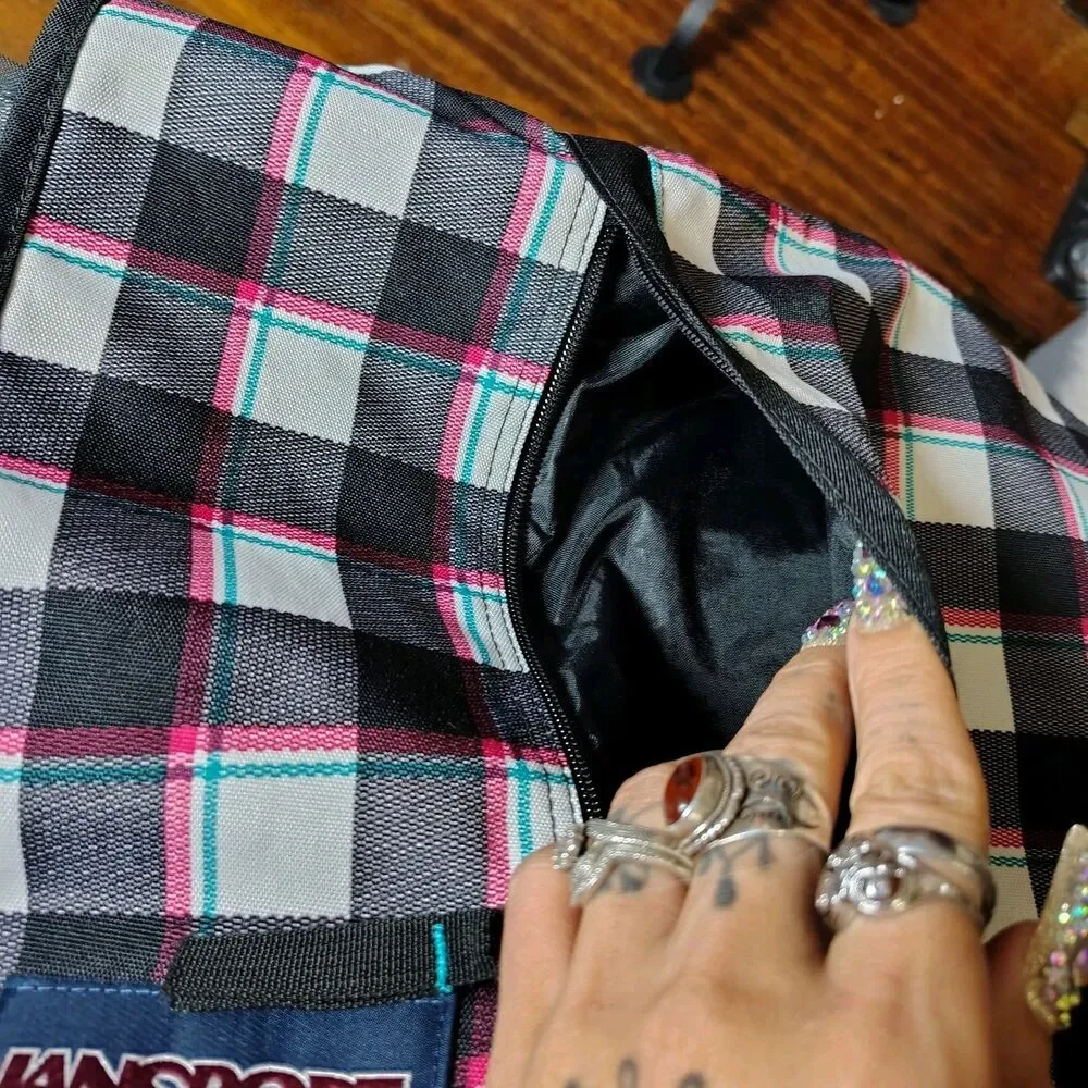 Y2K Plaid Jansport Messenger Crossbody Bag